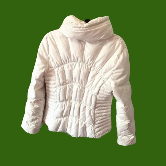 GUESS White Down & Feather Puffer Jacket – Size L (Lightweight Warm Winter Coat) - Picture 4 of 11